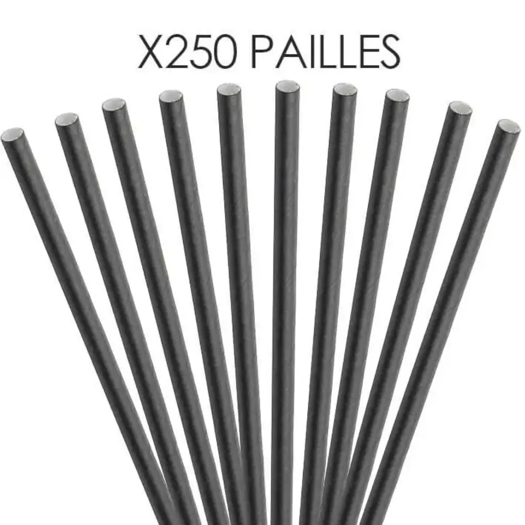 Paille papier noire 14cm /ø5mm (250 pcs)