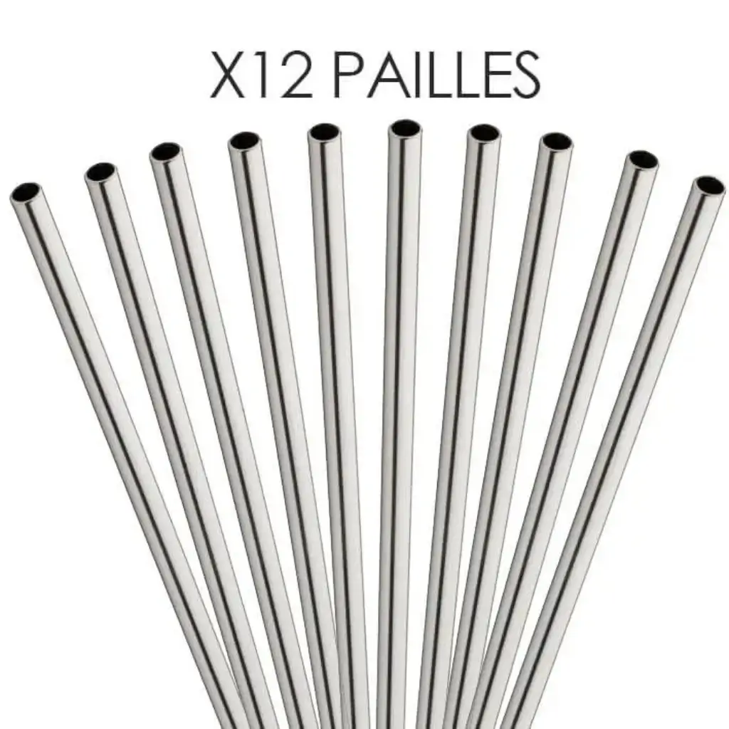 Paille inox réutilisable 14cm /ø6mm (12pcs)