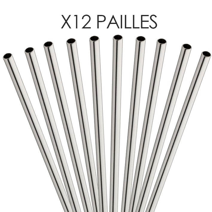 Paille Inox Reutilisable 12Pcs(6 Droites 6 Courbées),Pailles Bubble Tea 21cm avec 2 Brosses de Paille Inox Reutilisable 12Pcs(6 Droites 6 Courbées),Pailles Bubble Tea 21cm avec 2 Brosses de