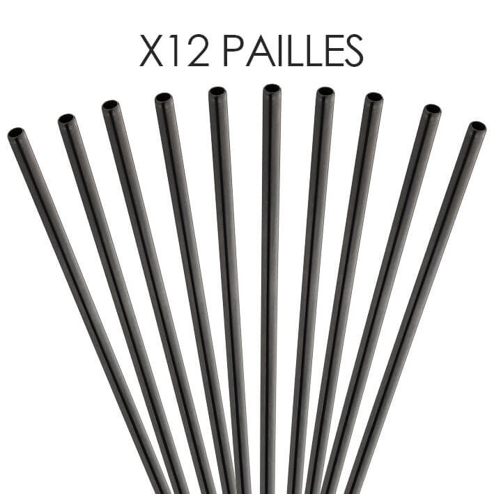 12 Pailles Réutilisables Inox 8x300 Mm - Compatibles Stanley 30/40 Oz - Droites Et Courbes, Sans BPA