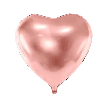 Ballon Coeur Or rose métallique 61cm