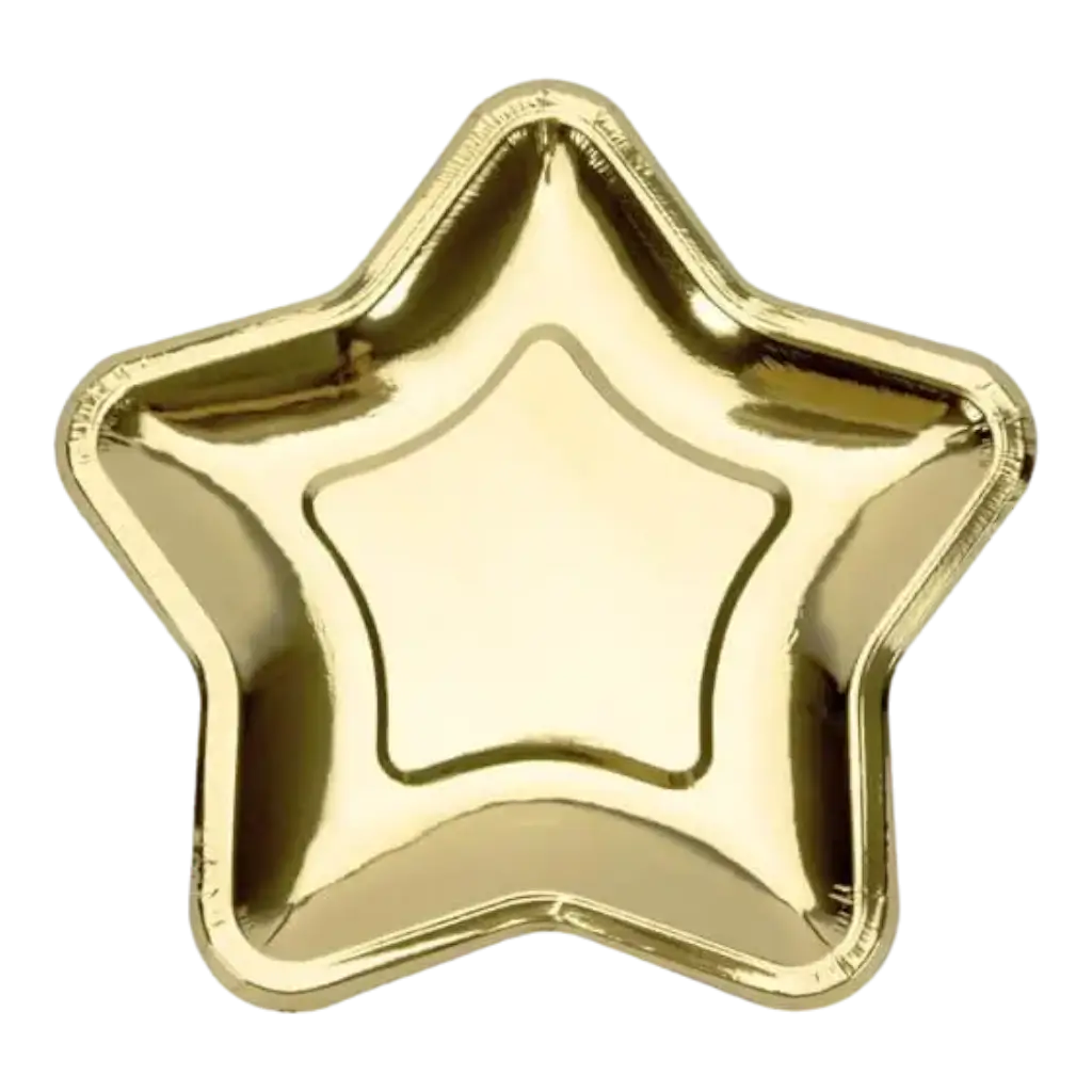 Assiette en papier étoile doré (Lot de 6) 