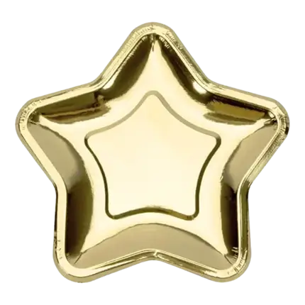 Assiette en papier étoile doré (Lot de 6) 
