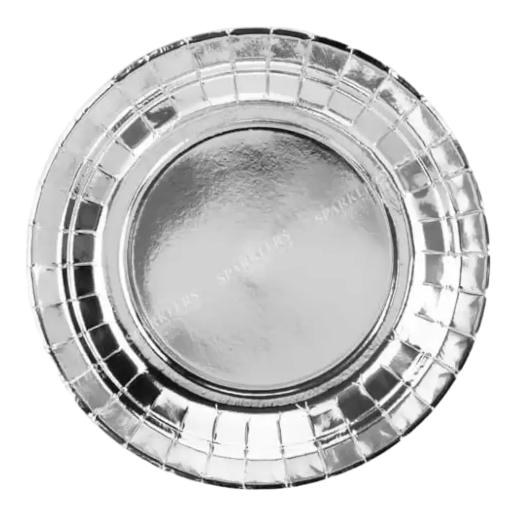 Assiette en papier ronde argent ø18cm (Lot de 6)