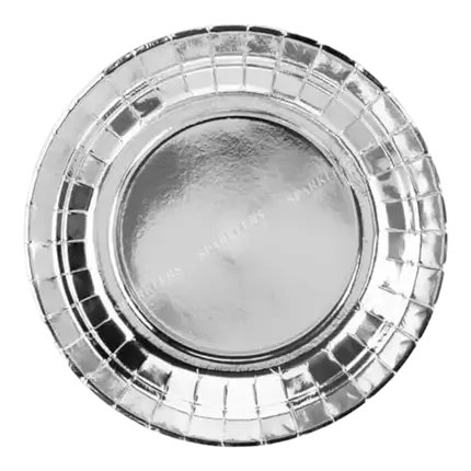 Assiette en papier ronde argent ø18cm (Lot de 6)