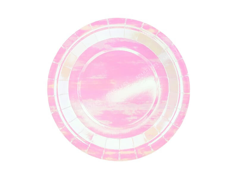 Assiette en papier ronde irisée ø18cm (Lot de 6) 