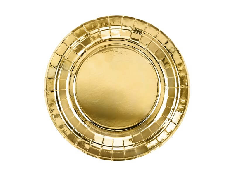 Assiette en papier ronde or ø18cm (Lot de 6) 