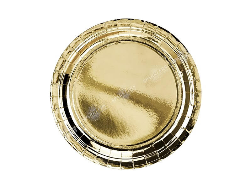 Assiette en papier ronde or ø23cm (Lot de 6) 
