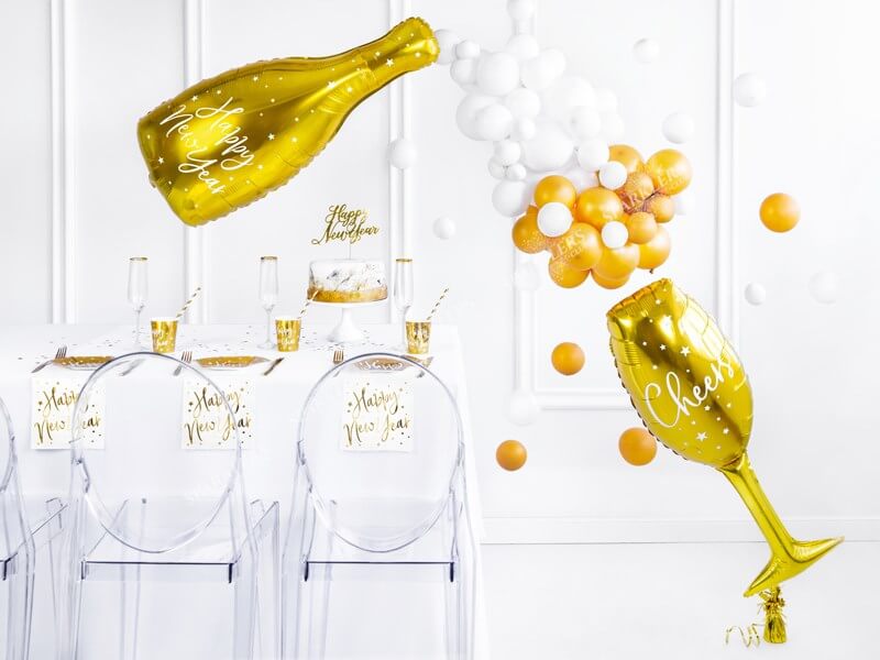Assiette en papier or Happy New Year (Lot de 6) 