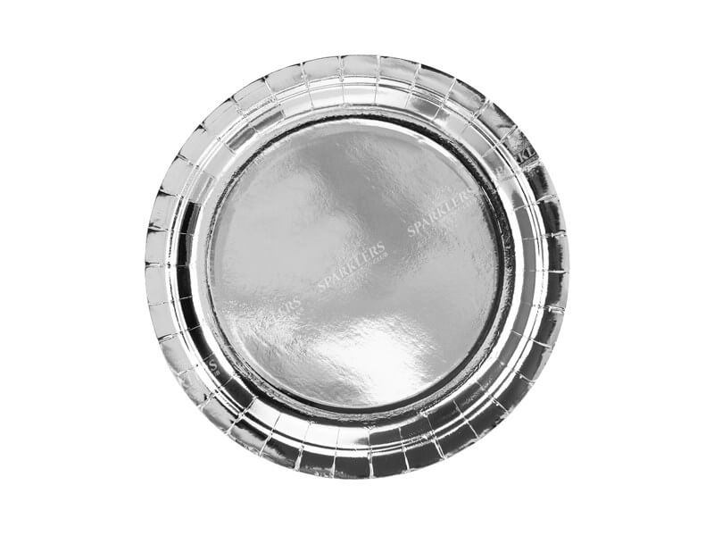 Assiette en papier ronde argent ø23cm (Lot de 6) 
