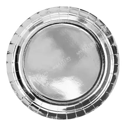 Assiette en papier ronde argent ø23cm (Lot de 6)
