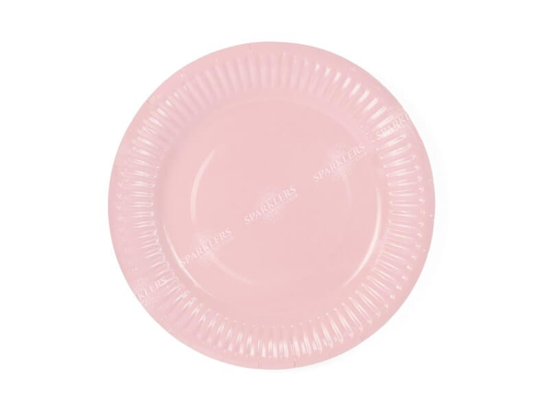 Assiette en papier ronde rose ø18cm (Lot de 6) 