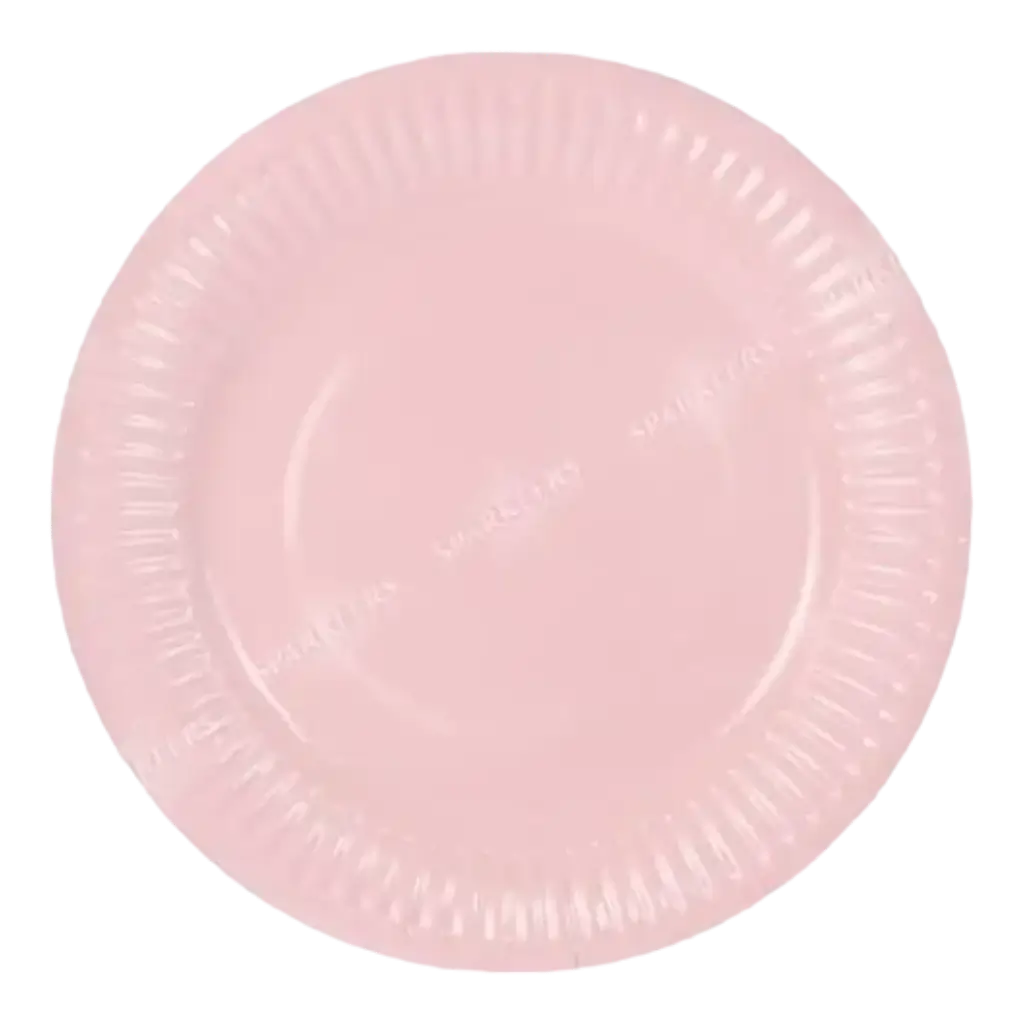 Assiette en papier ronde rose ø18cm (Lot de 6) 