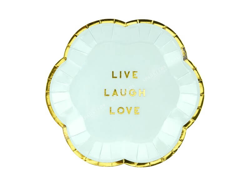 Assiette en papier 'Live Laugh Love" (Lot de 6) 