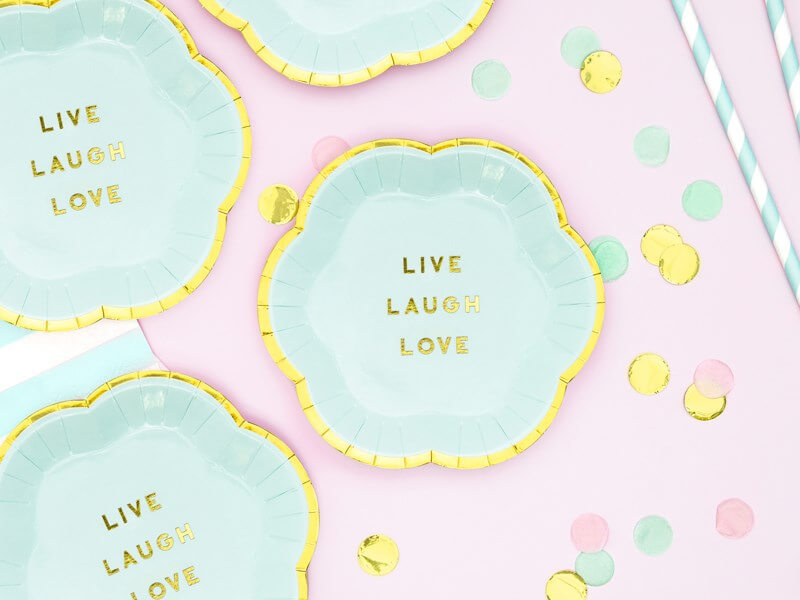 Assiette en papier 'Live Laugh Love" (Lot de 6) 