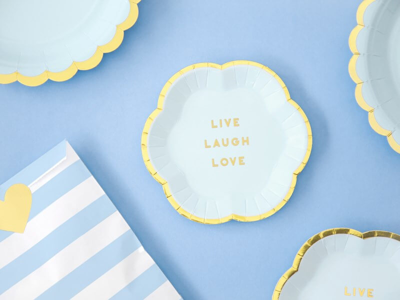 Assiette en papier 'Live Laugh Love" (Lot de 6) 