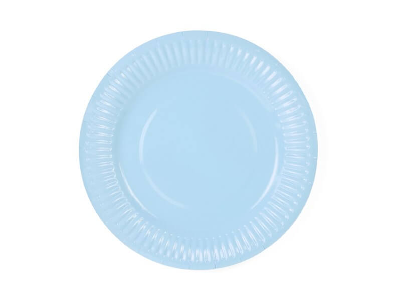 Assiette en papier ronde bleu clair ø18cm (Lot de 6) 