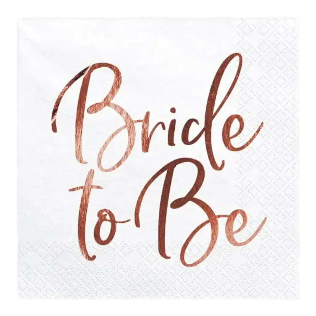 Serviette en papier blanche Bride to Be (Lot de 20)