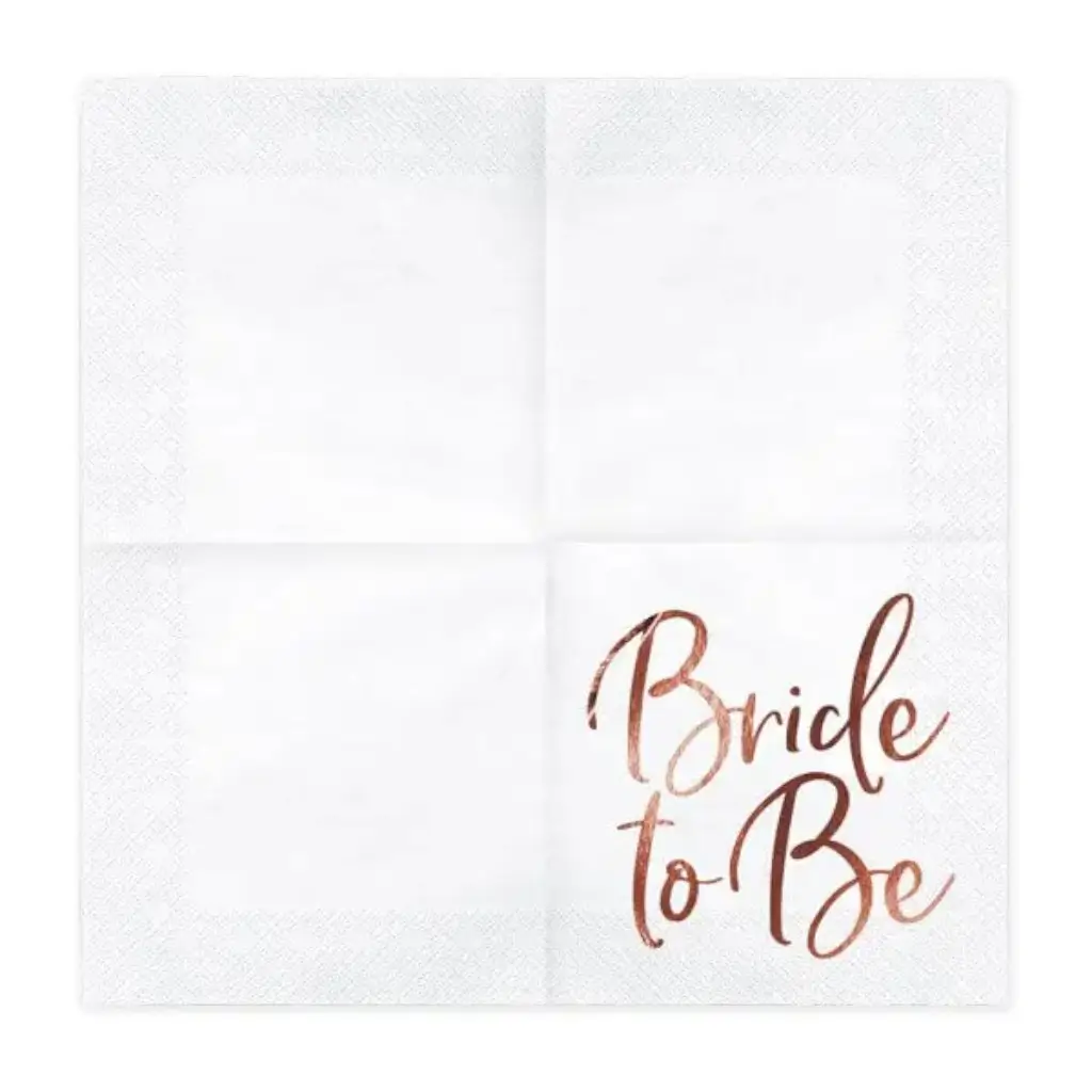 Serviette en papier blanche Bride to Be (Lot de 20)