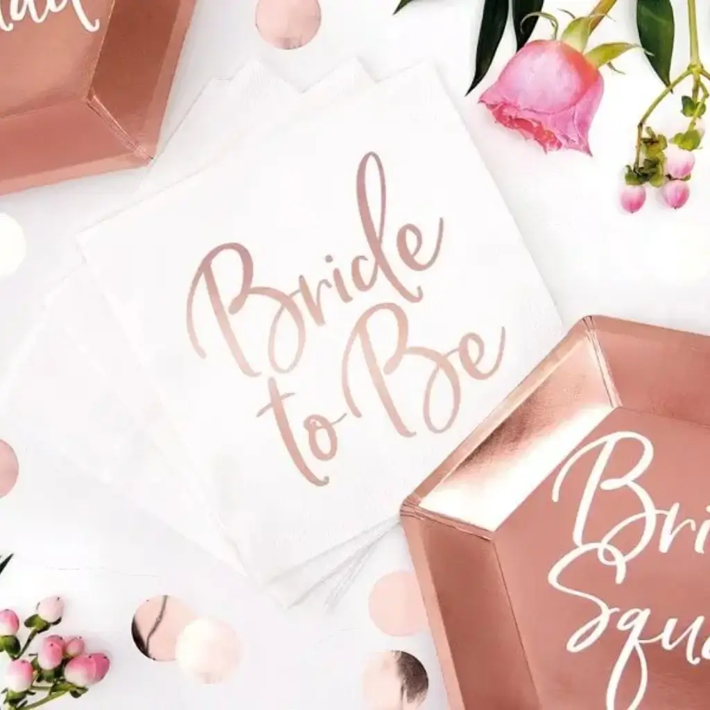 Serviette en papier blanche Bride to Be (Lot de 20)