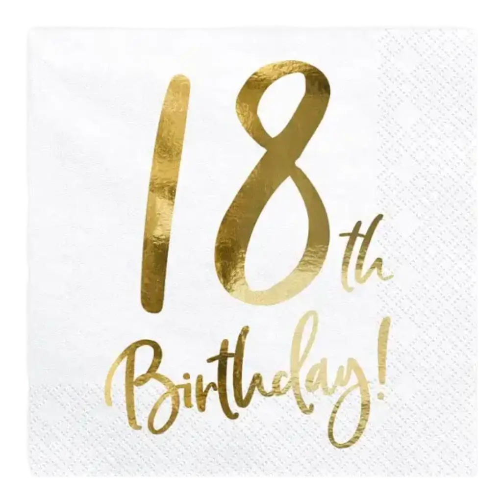 Serviette en papier 18th Birthday (Lot de 20)