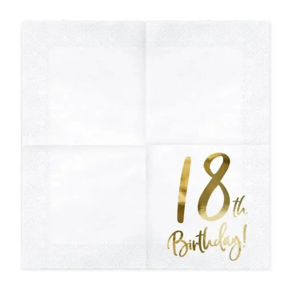 Serviette en papier 18th Birthday (Lot de 20)