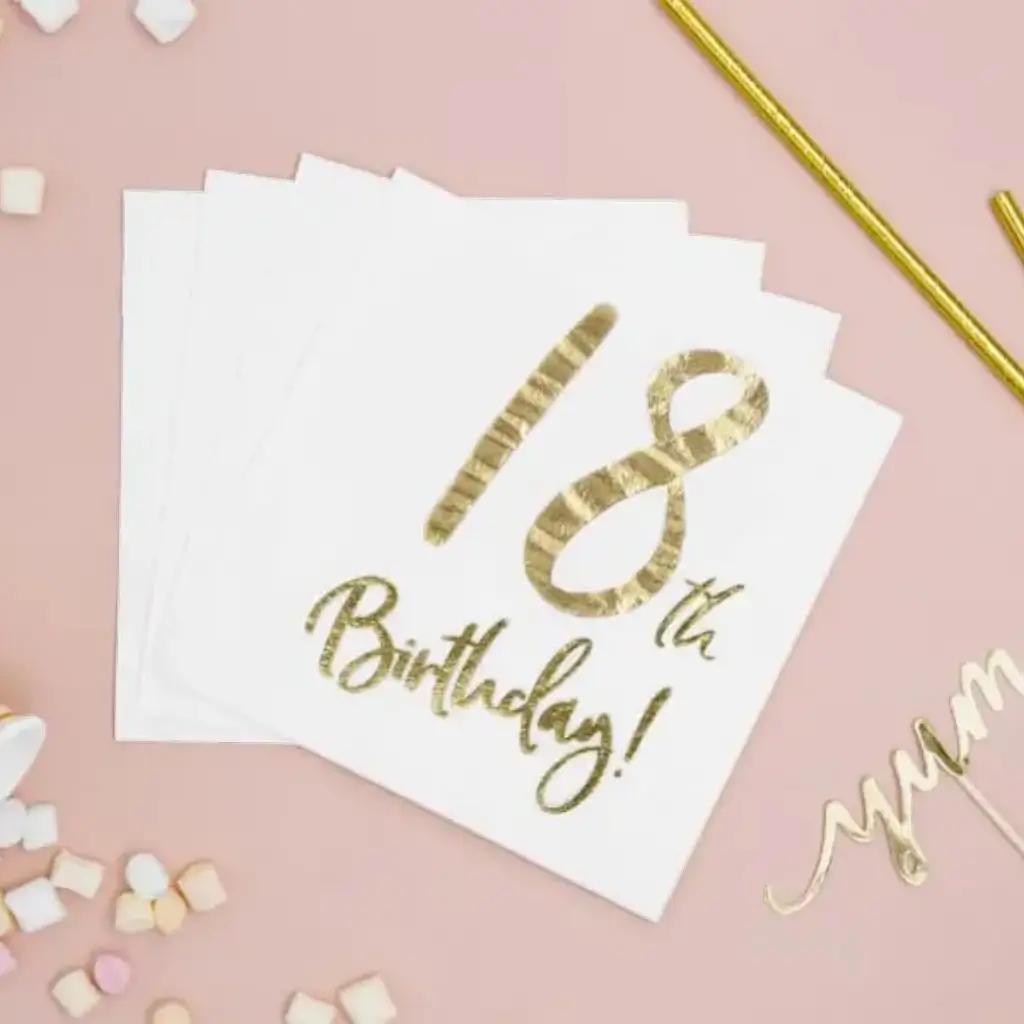 Serviette en papier 18th Birthday (Lot de 20)