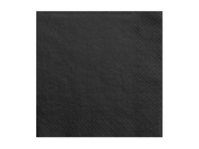 Serviette en papier noire (Lot de 20)