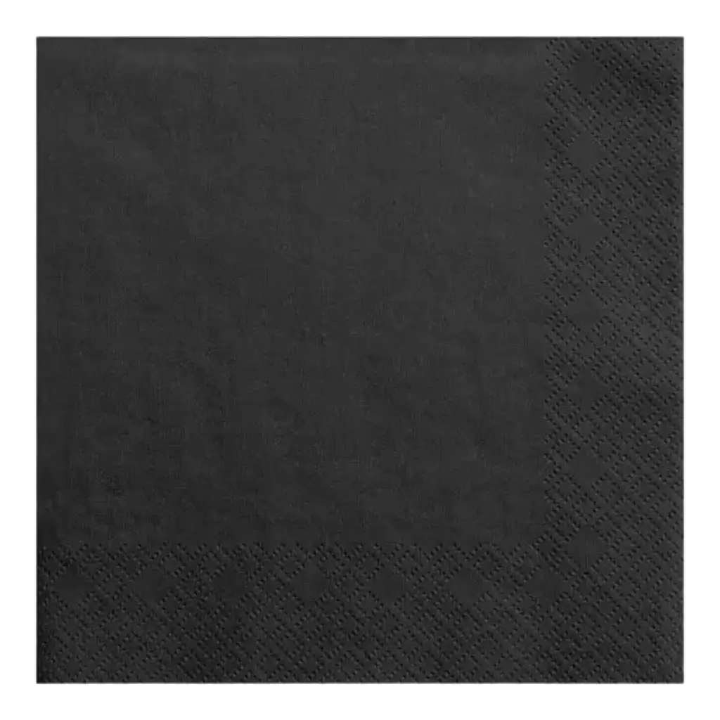 Serviette en papier noire (Lot de 20)