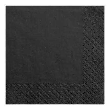 Serviette en papier noire (Lot de 20)