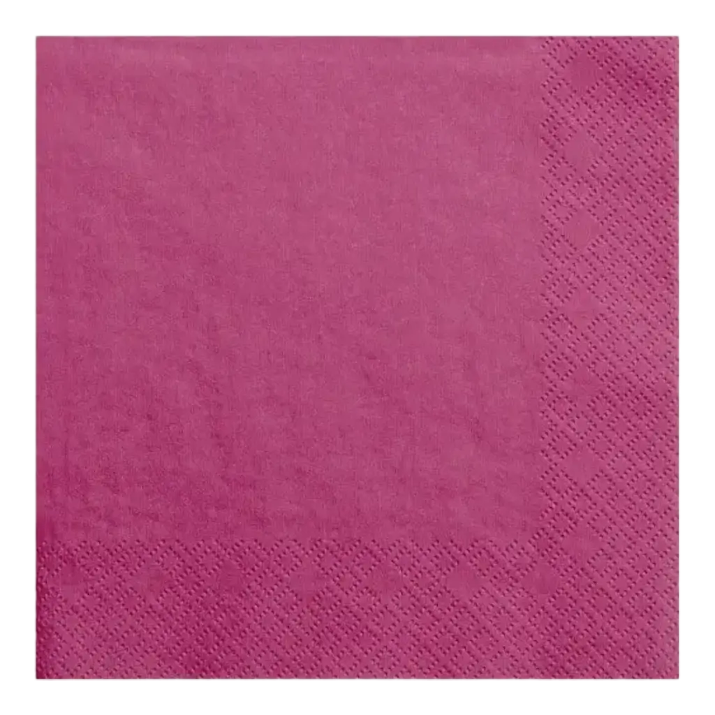 Serviette en papier rose foncé (Lot de 20)