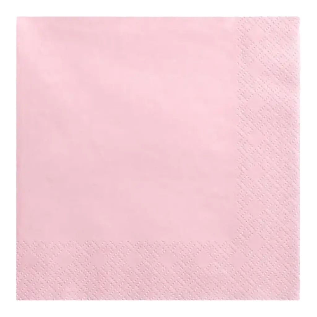 Serviette en papier rose clair (Lot de 20)