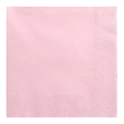 Serviette en papier rose clair (Lot de 20)