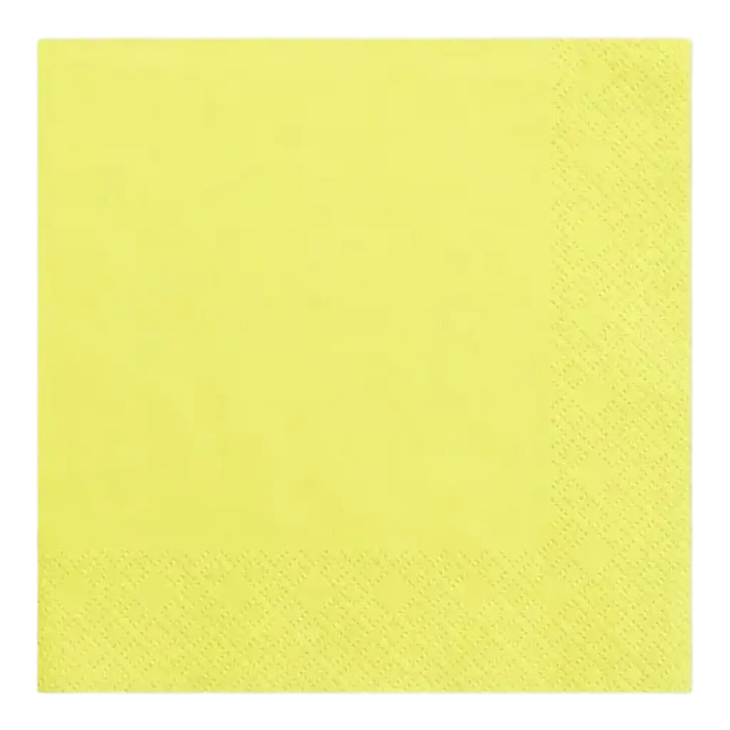 Serviette en papier jaune (Lot de 20)