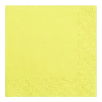 Serviette en papier jaune (Lot de 20)