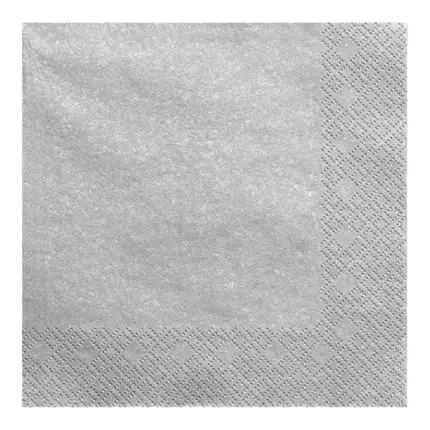 Serviette en papier Argent/Silver (Lot de 20)