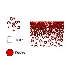 Confettis coeur rouge métallique (15gr)