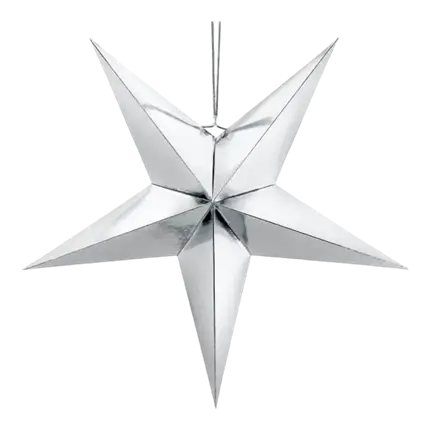 Étoile en papier argent 30cm