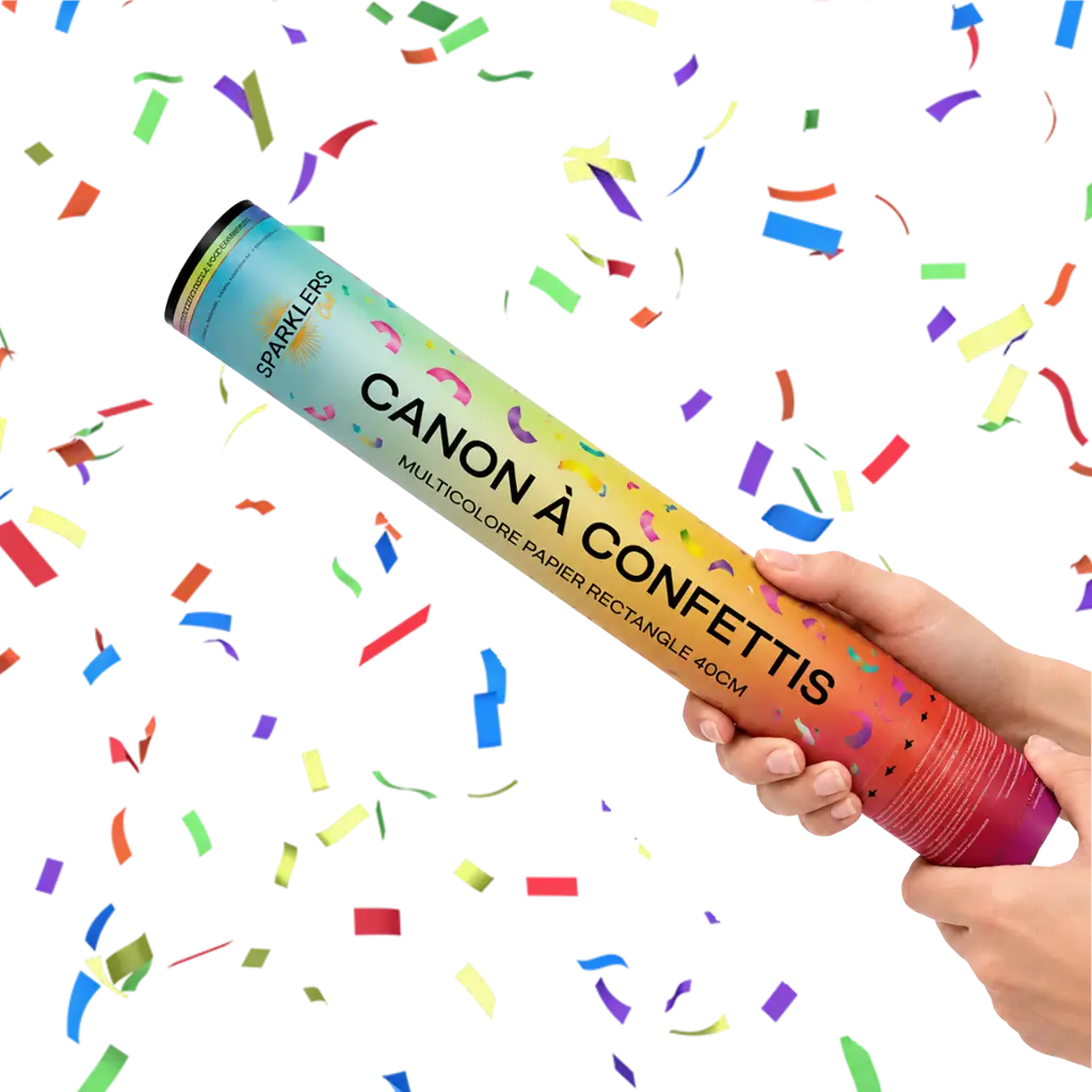 Canons confettis 40cm Multicouleur
