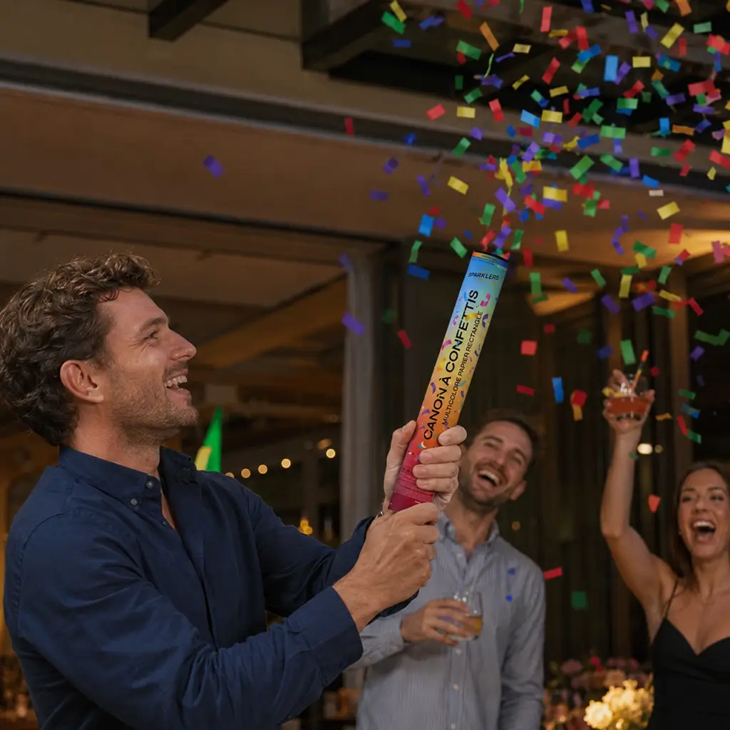 Canons confettis 40cm Multicouleur
