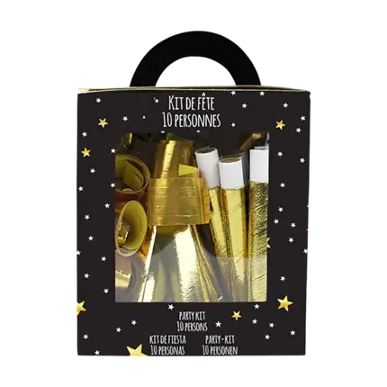 Kit Cotillons Or 10 Personnes
