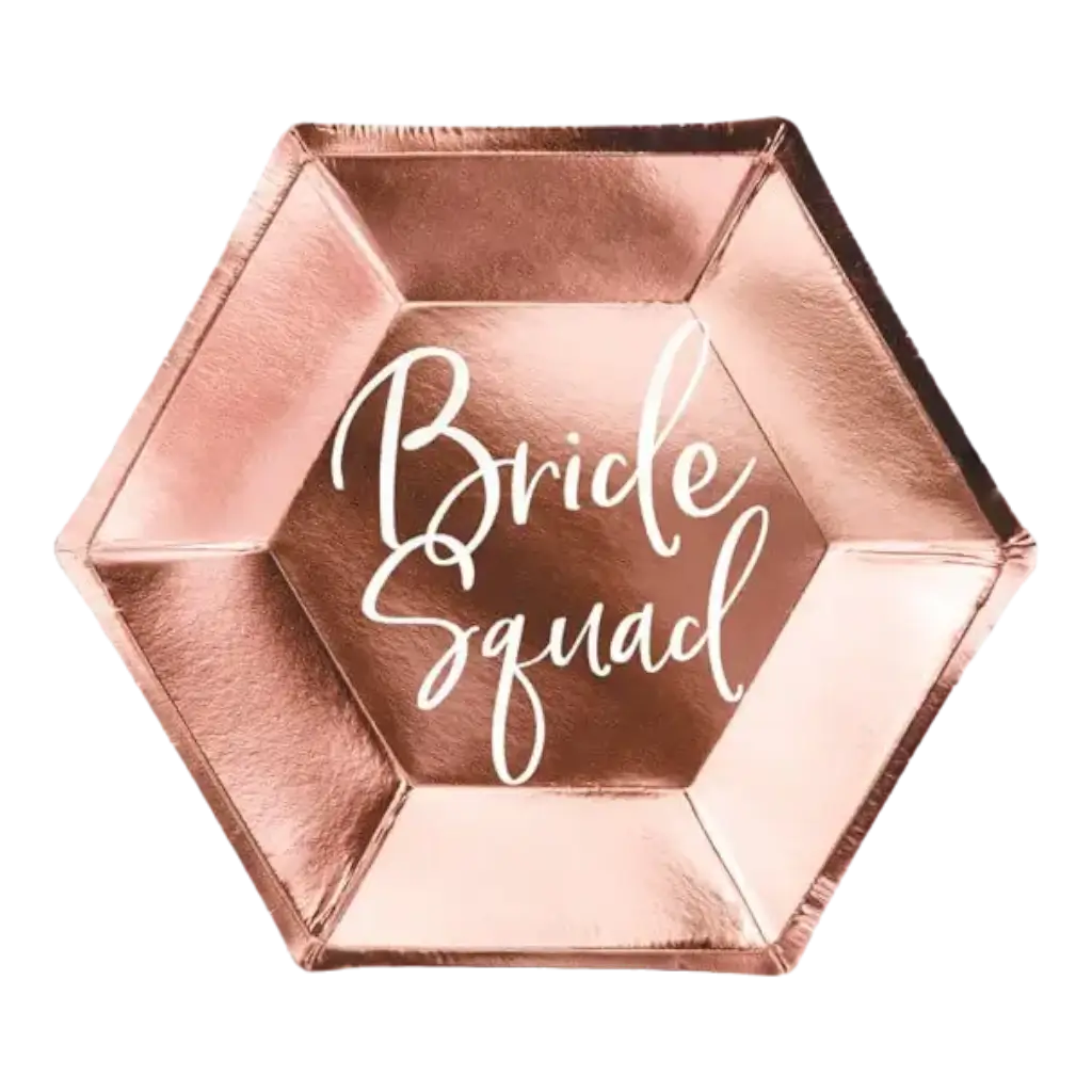 Assiette en papier BRIDE SQUAD Or Rose  (Lot de 6) 