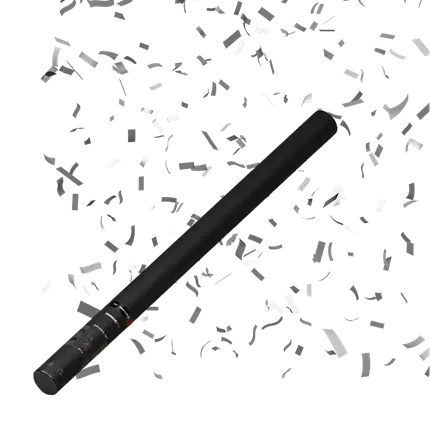 Canon à confettis Manuel MAGIC FX Argent / Silver 80 cm