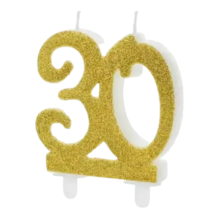 Bougie Anniversaire or 30 ans 