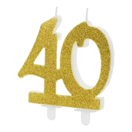 Bougie Anniversaire or 40 ans 