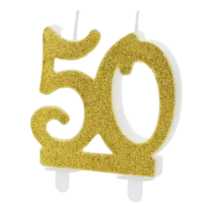 Bougie Anniversaire or 50 ans 