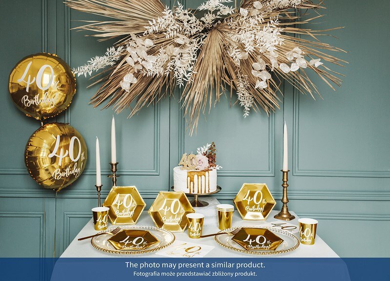Assiette en papier 18th Birtdhay doré (Lot de 6) 