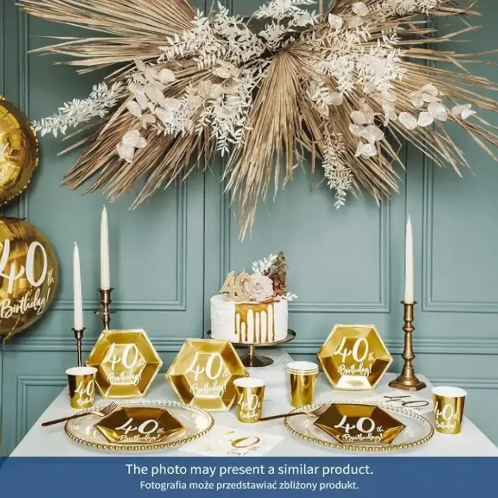 Assiette en papier 18th Birthday doré (Lot de 6) 