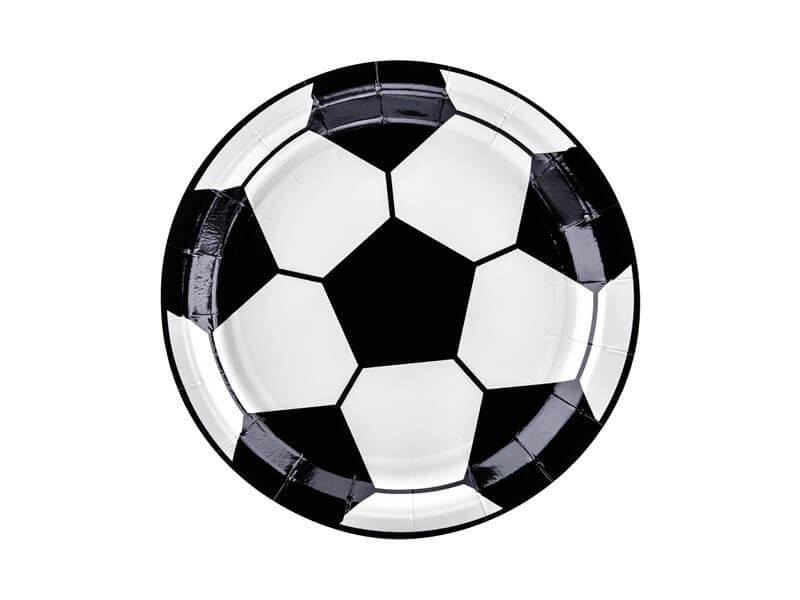 Assiette en papier ronde Ballon de Foot ø18cm (Lot de 6) 