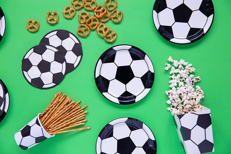 Assiette en papier ronde Ballon de Foot ø18cm (Lot de 6) 